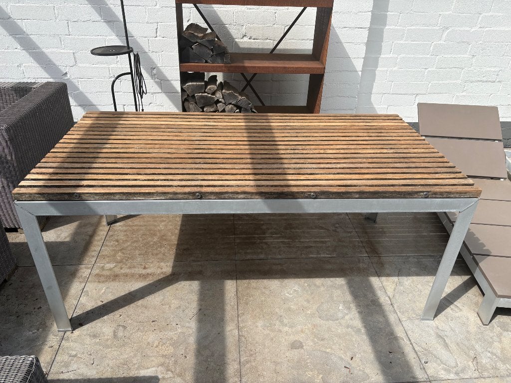 Extremis tuintafel, Tuin en Terras, Ophalen, Gebruikt, Rechthoekig, Hout