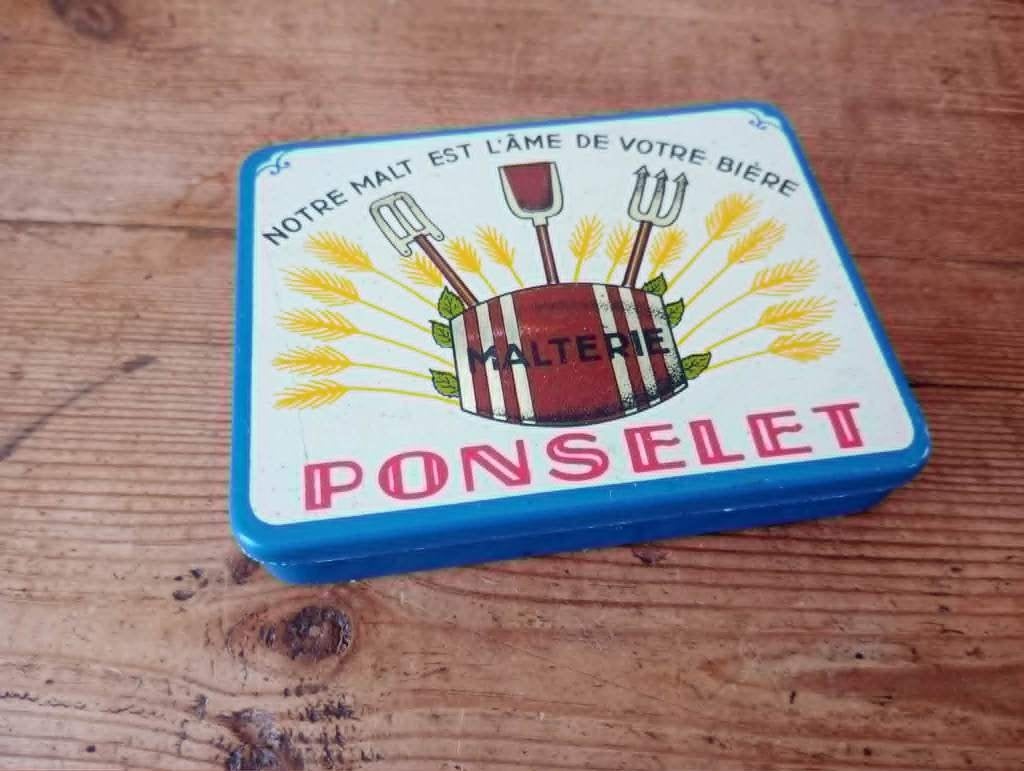 Brasserie bière boite à échantillons de malts Ponselet, Collections, Marques de bière, Utilisé, Autres types, Autres marques, Enlèvement ou Envoi