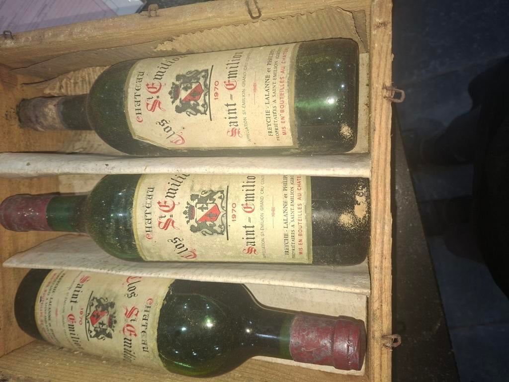 Chateau st emilion grand cru 1970 6 flessen in kist, Verzamelen, Ophalen, Zo goed als nieuw