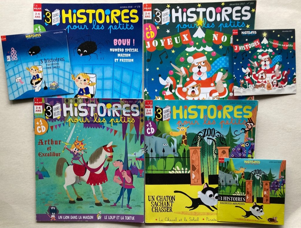 4 albums Milan - 3 histoires avec CD - 2 à 6 ans - 8€, Enlèvement ou Envoi, Utilisé, Fiction général