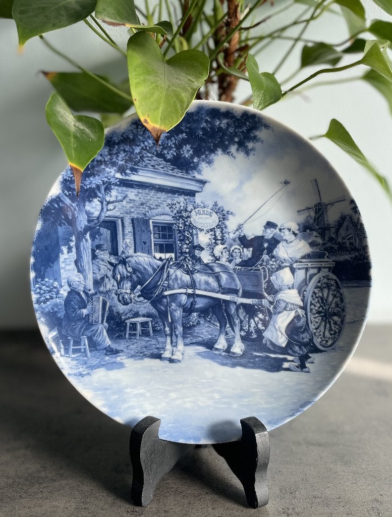 Vintage porseleinen bord "Hulde aan het bruidspaar", Antiek en Kunst, Ophalen