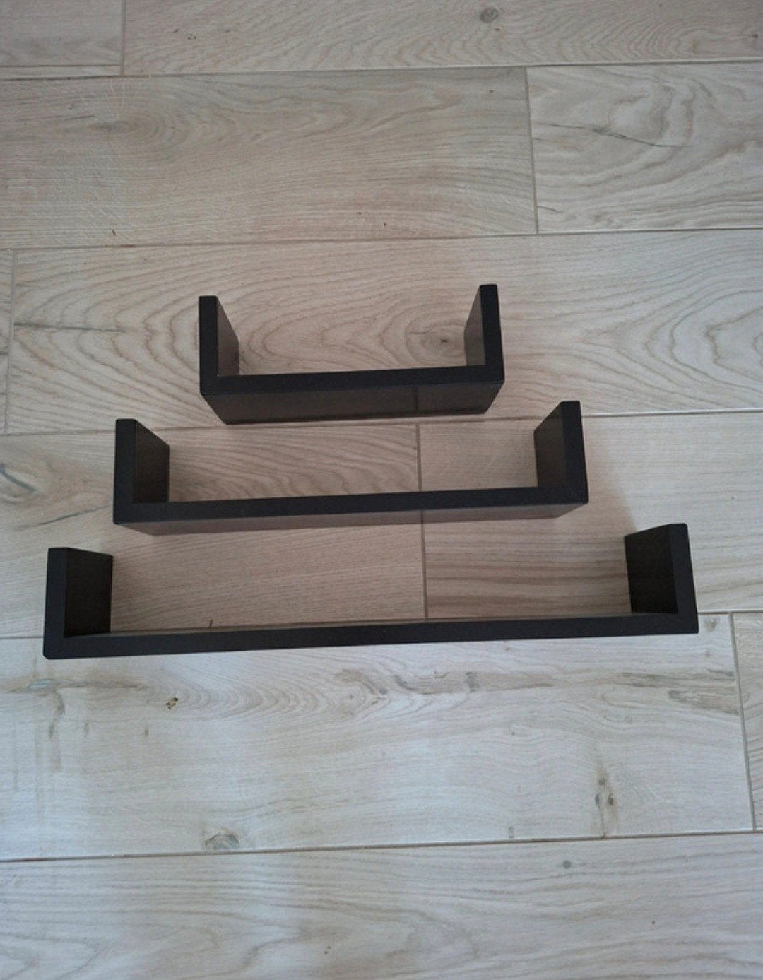 3 st - Wandschappen - U-vormig - MDF - zwart, Ophalen