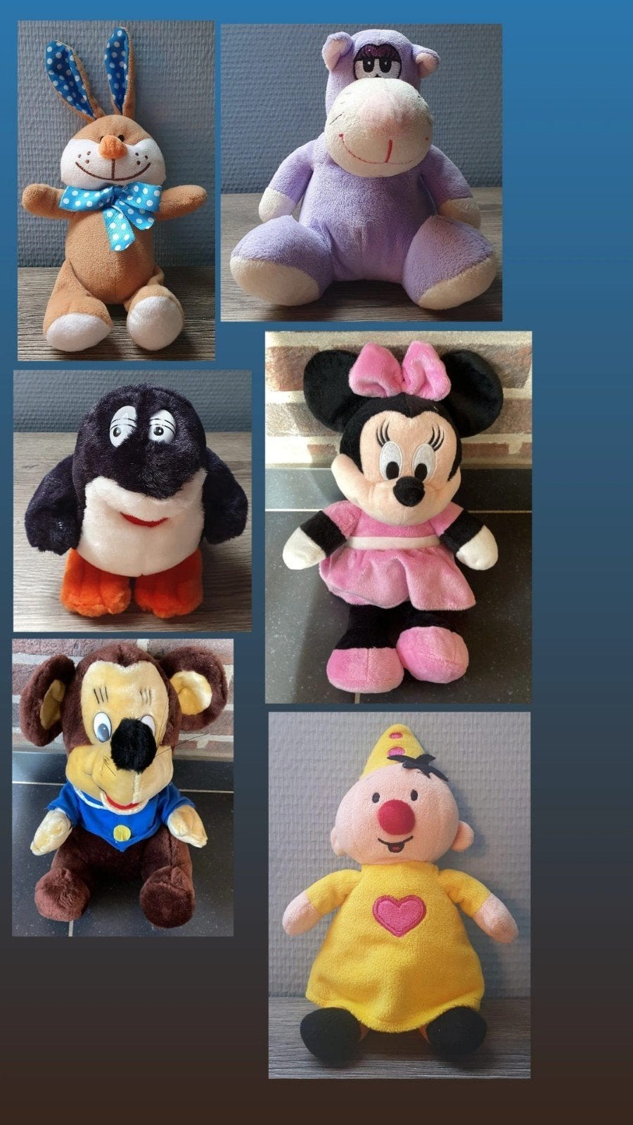 Pakket 6 knuffels met o.a. Bumba, Disney & Vintage muis, Kinderen en Baby's, Speelgoed | Knuffels en Pluche, Disney, Disney, Konijn
