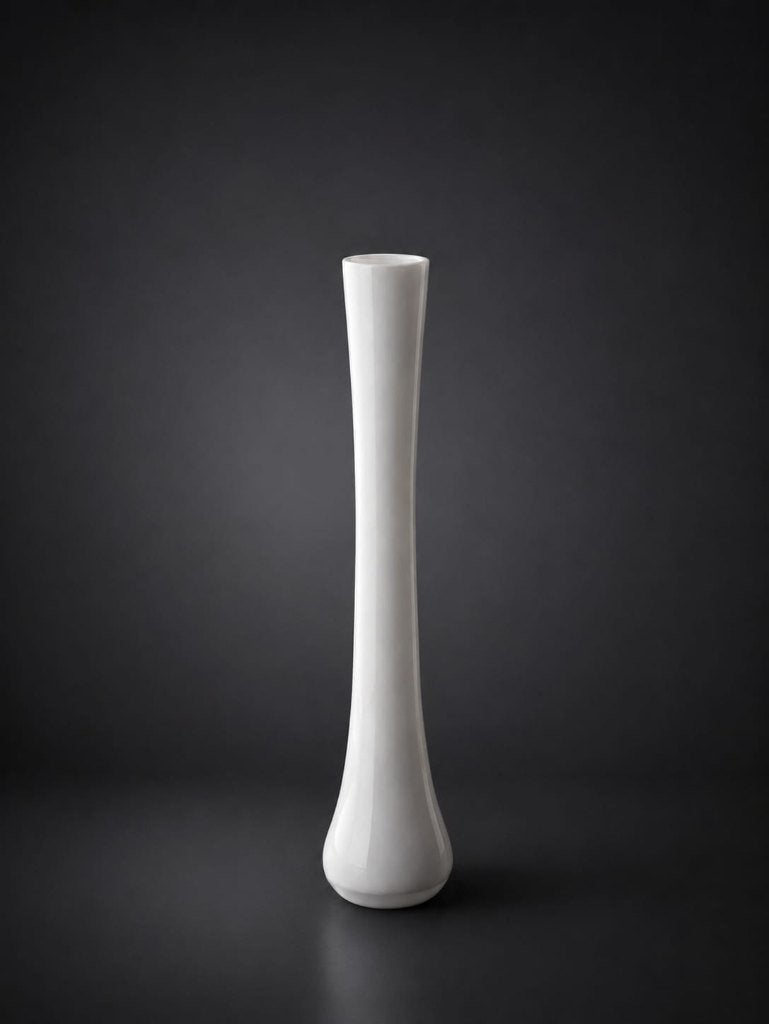 Soliflore vaas in lichtgrijs opaline glas., Ophalen