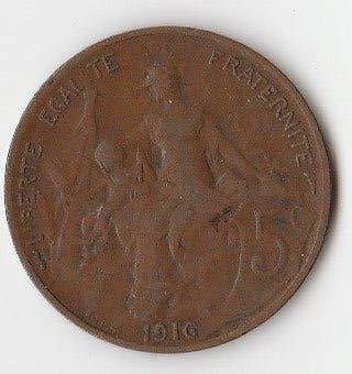 Pièce de 5 centimes française 1910, Timbres & Monnaies, Enlèvement ou Envoi, France, Monnaie en vrac