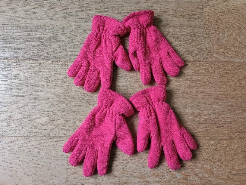 Gants deux paires fille (7-8 ans), Enlèvement, Utilisé, Fille, Gants