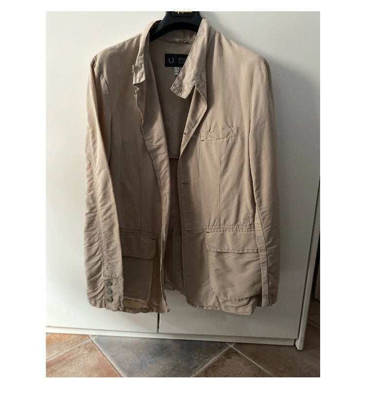 Armani Jeans safarijack, beige, katoen, maat M, Kleding | Heren, Armani Jeans, Beige, Zo goed als nieuw, Verzenden