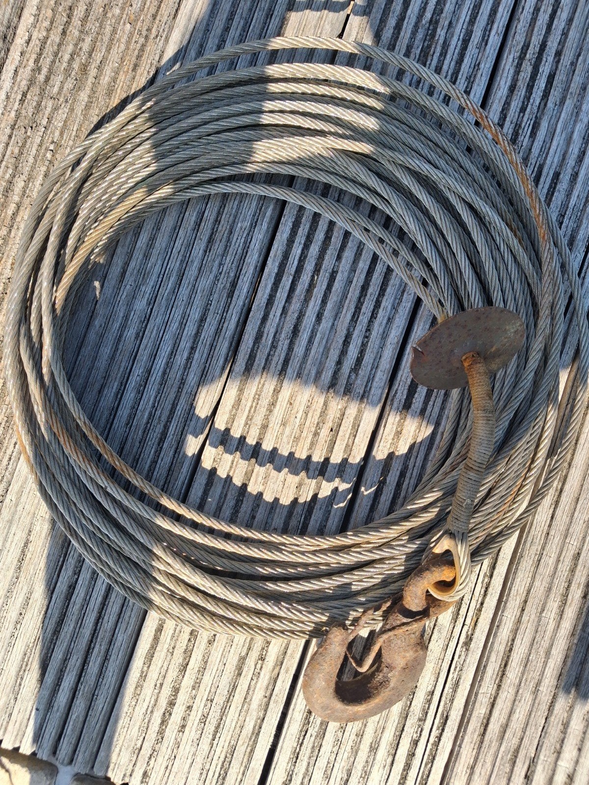 Inox kabel met zware haak. 35 m x 8mm dik., Ophalen of Verzenden