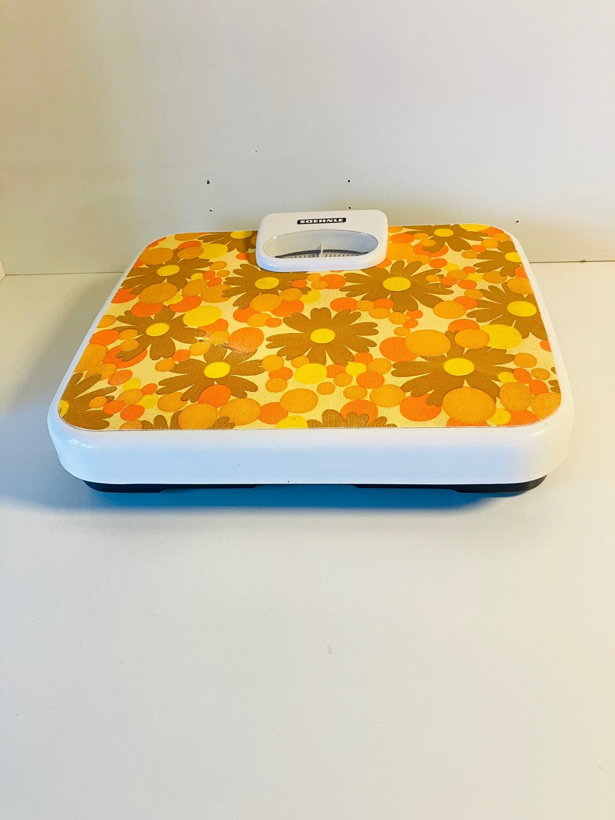 FUNKY VINTAGE 70’s FLOWER POWER WEEGSCHAAL (Zie Beschr.), Elektronische apparatuur, Weegschalen, Analoog, 100 kg of meer, Ophalen of Verzenden