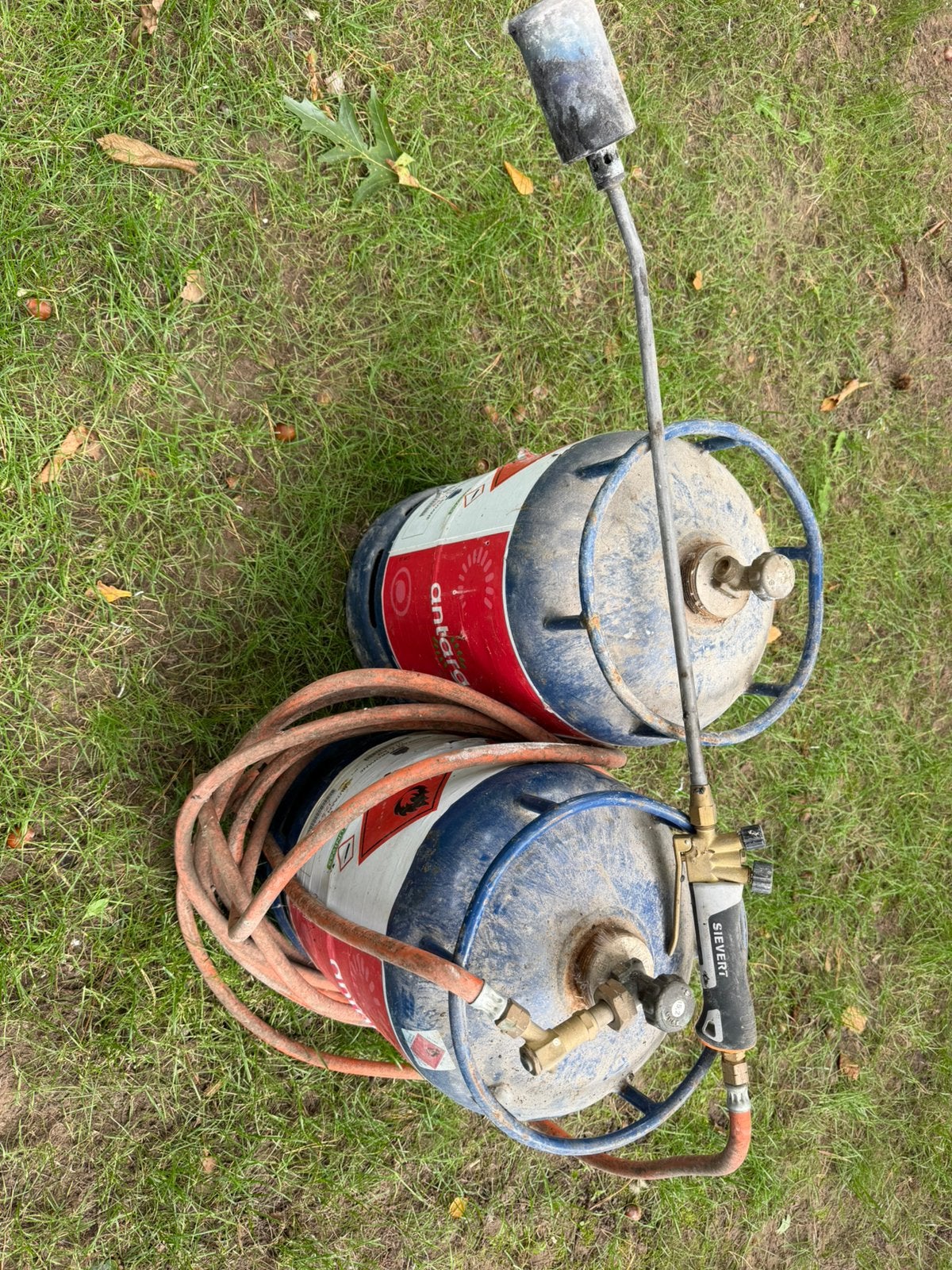 Sievert brander + 2 gasflessen, Bricolage & Construction, Enlèvement, Utilisé