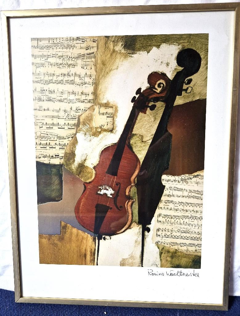 Poster 'Viool' van Rosina Wachtmeister, Minder dan 50 cm, Ophalen of Verzenden, Zo goed als nieuw, Minder dan 50 cm