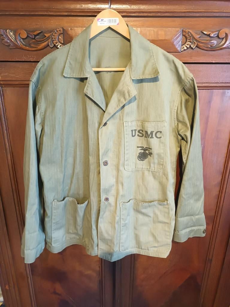 Superbe chemise USMC HBT WW2, Enlèvement ou Envoi, Armée de terre, Vêtements ou Chaussures