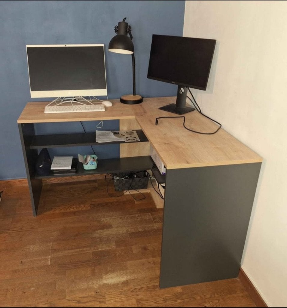 L-vormig bureau, Ophalen, Zo goed als nieuw, 40 tot 80 cm, 70 tot 120 cm