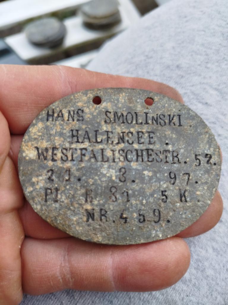 Hans smolinksi pioniers regiment 81 wo1 Erkennungsmarke, Postzegels en Munten, Ophalen of Verzenden