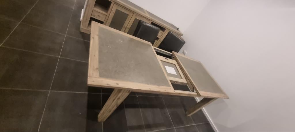 Eettafel en lage buffetkast, Huis en Inrichting, Ophalen, Eikenhout, 50 tot 100 cm, Vijf personen of meer