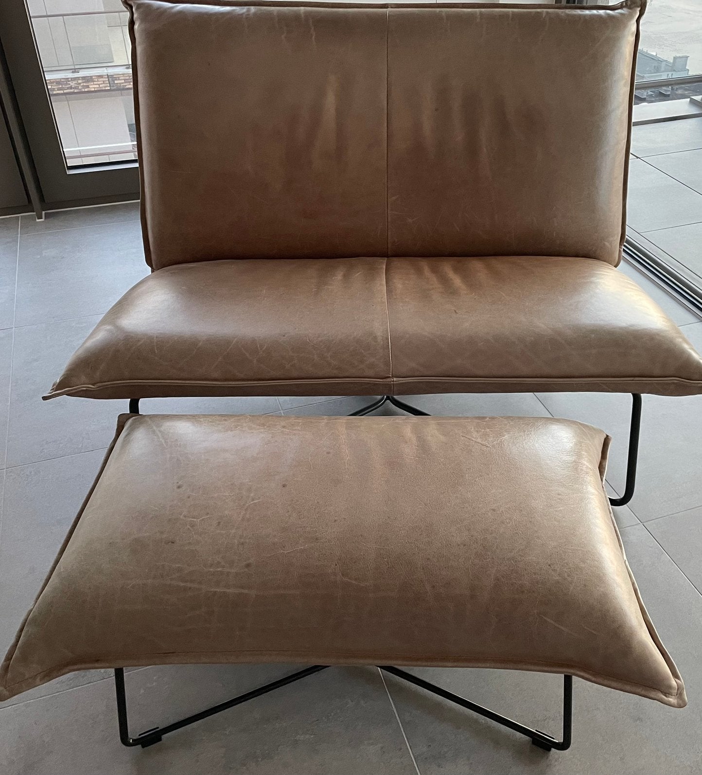 Jess Design - Earl Luxor - 2-zit hoge rug + voetbank, Ophalen, Gebruikt, Modern en strak, Tweepersoons