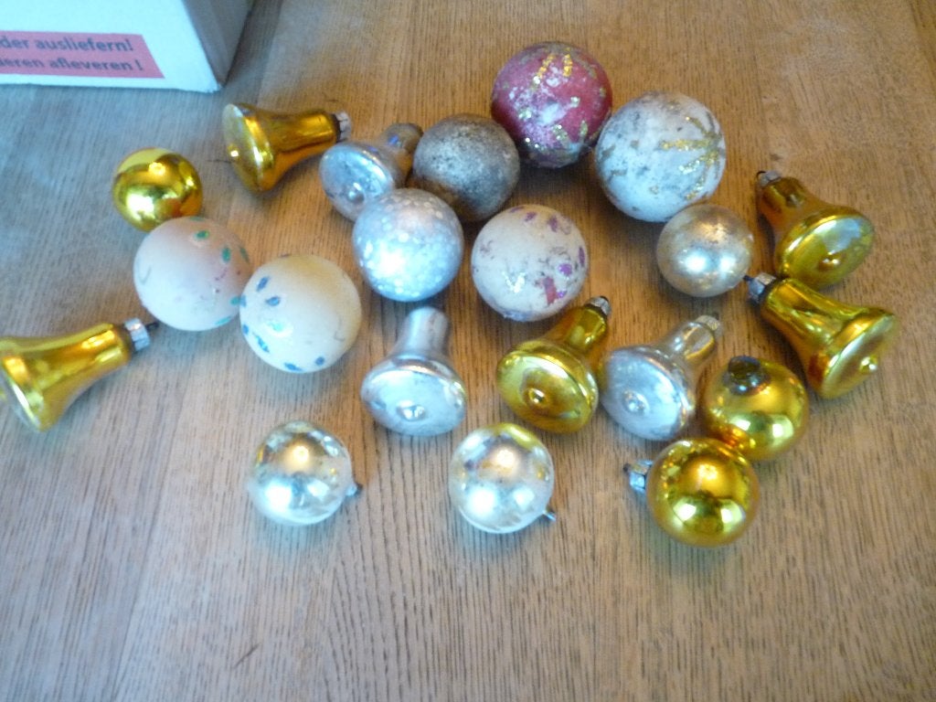 oude kerstballen in glas, Diversen, Ophalen of Verzenden, Gebruikt