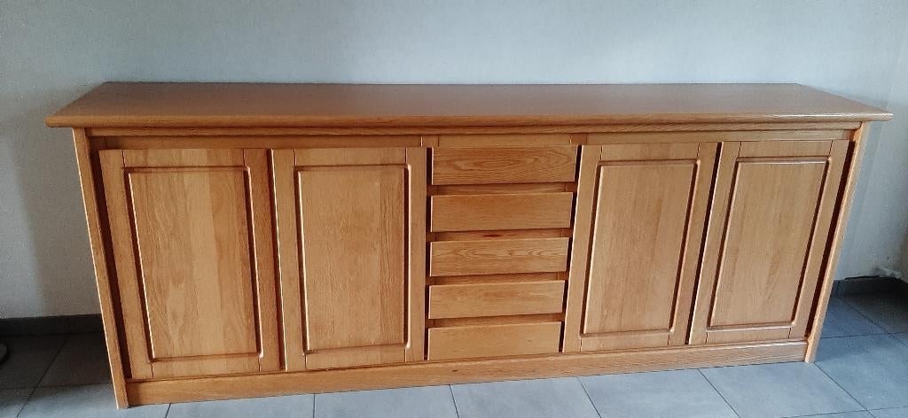 eikenhouten eetkamer, Ophalen, Zo goed als nieuw, 4 tot 6 stoelen