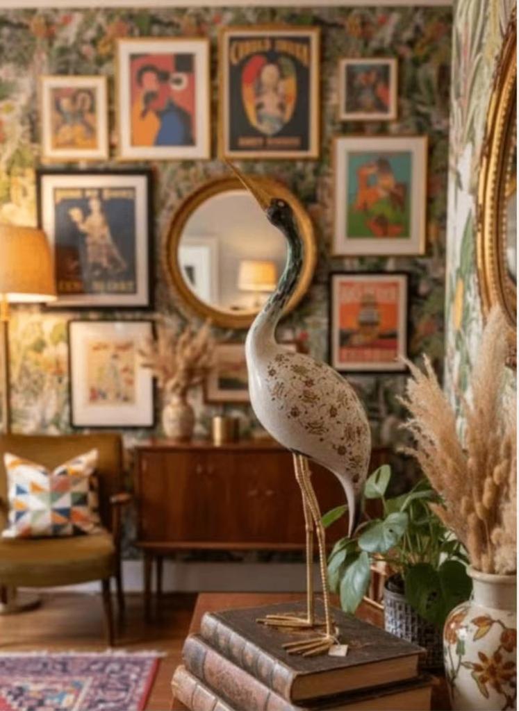 kraanvogel vintage beeld, Antiek en Kunst, Ophalen, Beeld