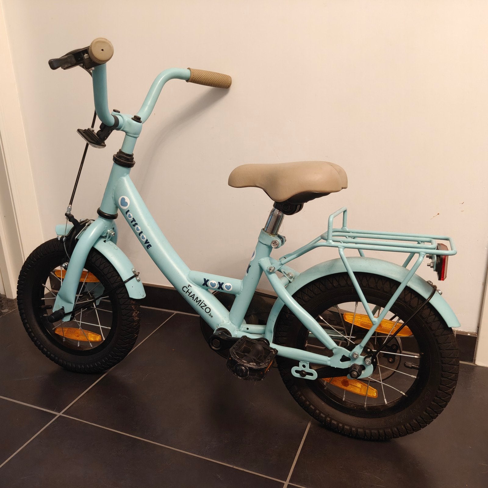 Chamizo kinderfiets 12 inch, Vélos & Vélomoteurs, Vélos | Vélos pour enfant, Comme neuf, Moins de 16 pouces, Stabilisateurs, Frein à rétropédalage