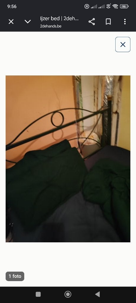 Ijzer bed, Huis en Inrichting, Ophalen, Gebruikt, Tweepersoons, 200 cm