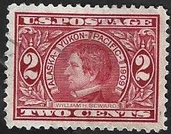 1 Postzegel USA 1909 Alaska-Yukon-Pacific tentoonstelling, Timbres & Monnaies, Timbres | Amérique, Enlèvement ou Envoi, Affranchi