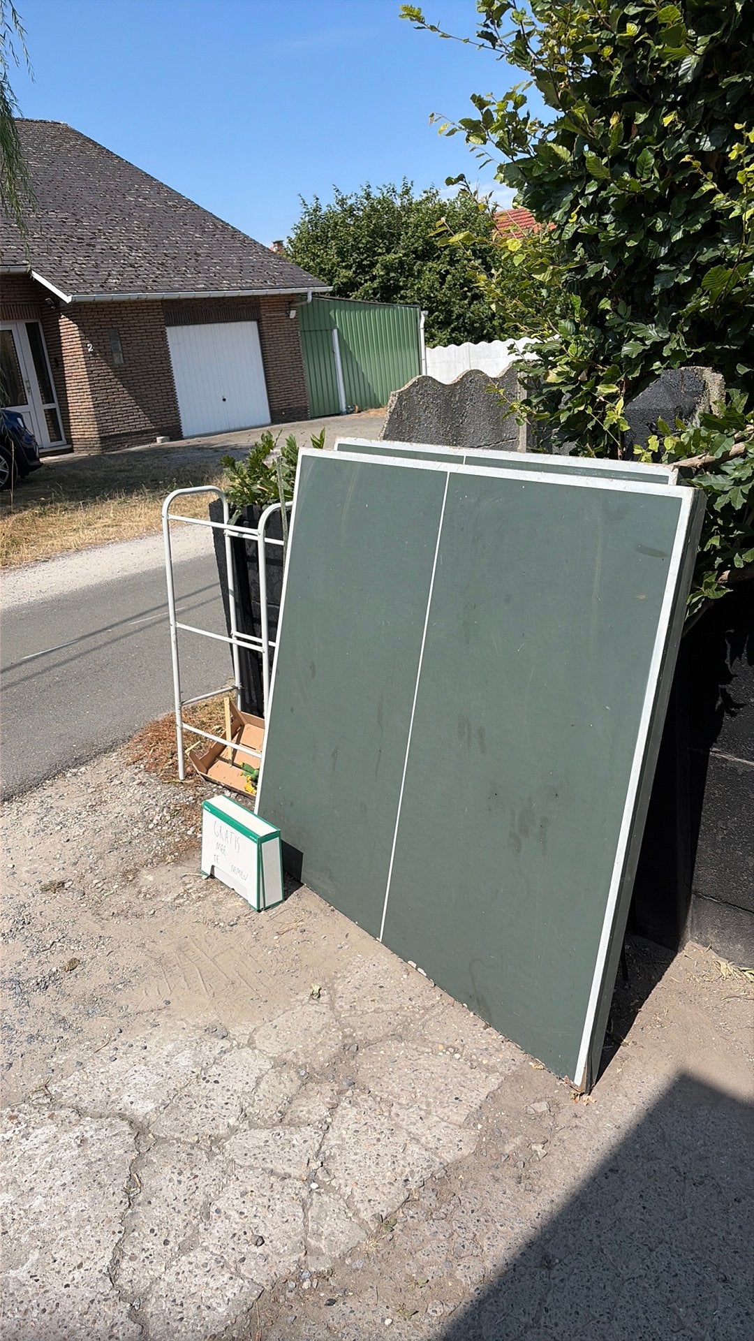 Pingpongtafel - gratis, Sport en Fitness, Tafeltennis, Ophalen, Gebruikt