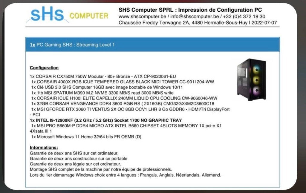 Gaming PC – i9-12900KF / RTX 3060 Ti / 32GB RAM, Ophalen, Zo goed als nieuw, Gaming, SSD