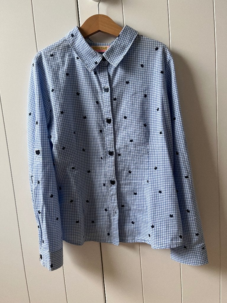 Blouse SOMEONE avec chats noirs 140, Enfants & Bébés, Enlèvement ou Envoi, Chemise ou Chemisier, Comme neuf, Someone