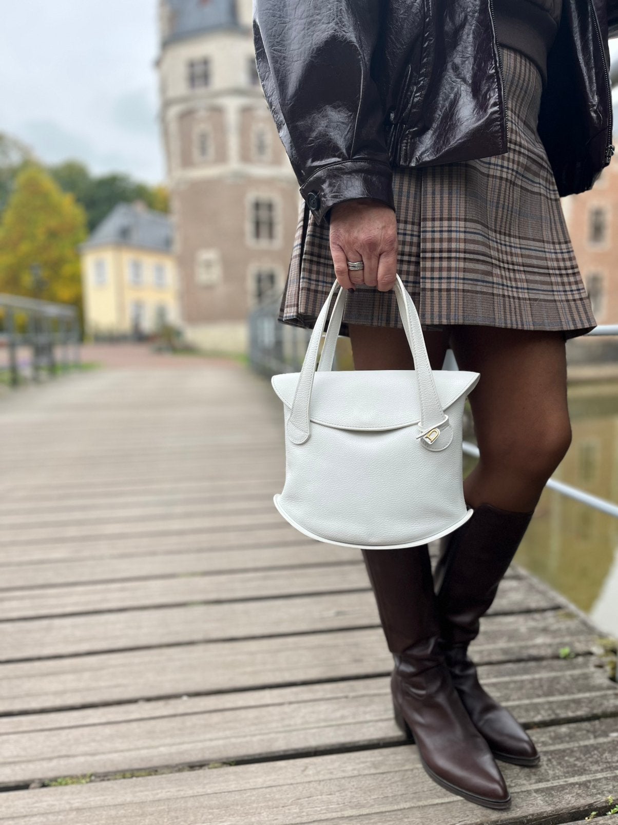 Delvaux Songé …Vintage,in modekleur 2026, Ophalen, Zo goed als nieuw, Wit, Handtas