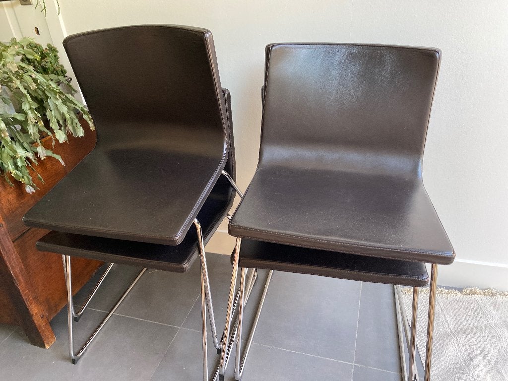 Stoelen, Ophalen, Gebruikt, Bruin, Leer