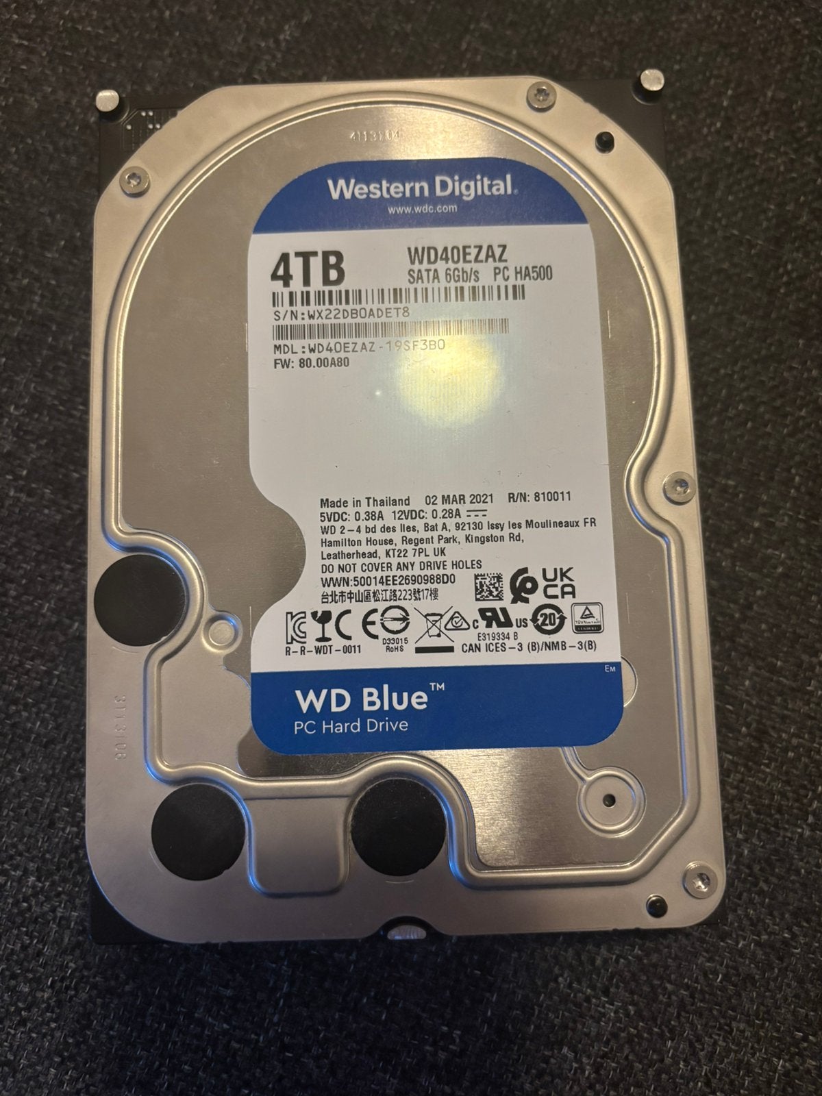 HDD Western Digital 4TB, Computers en Software, Harde schijven, Ophalen, Gebruikt