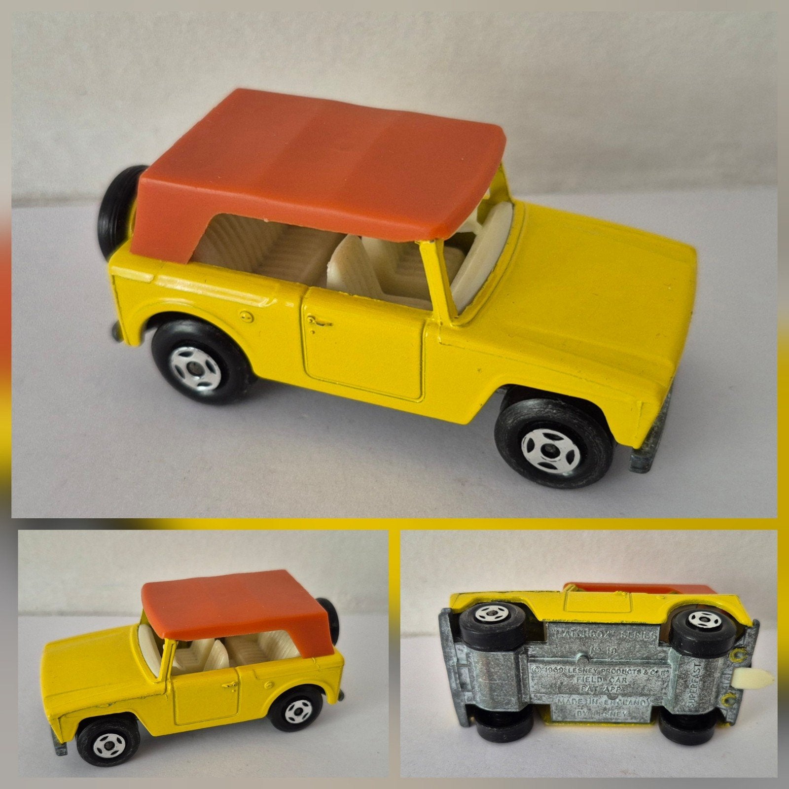 Matchbox SF 18-A 1970 Field Car (yellow), Ophalen of Verzenden, Gebruikt, Auto