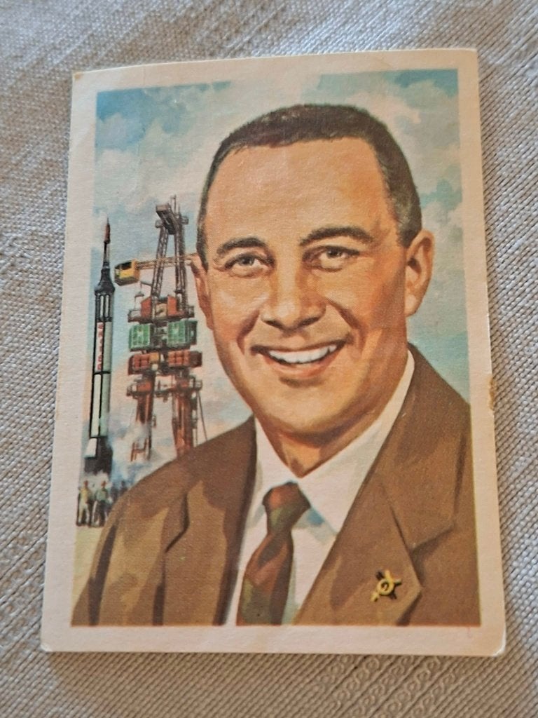 Prentje/Chromo : Gus Grissom / Chocolade Jacques, Verzamelen, 1960 tot 1980, Gebruikt, Ophalen of Verzenden, Prent