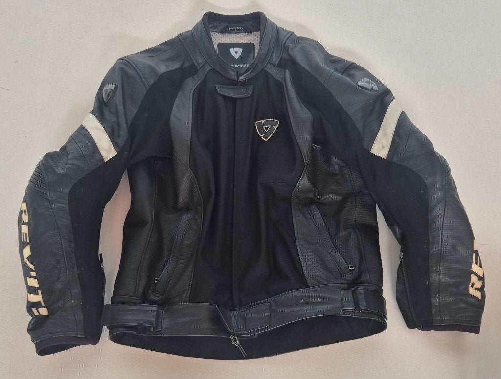 MOTOPAK REV'IT LEDER VEST + BROEK, Motoren, Ophalen, REV’IT!, Tweedehands, Heren