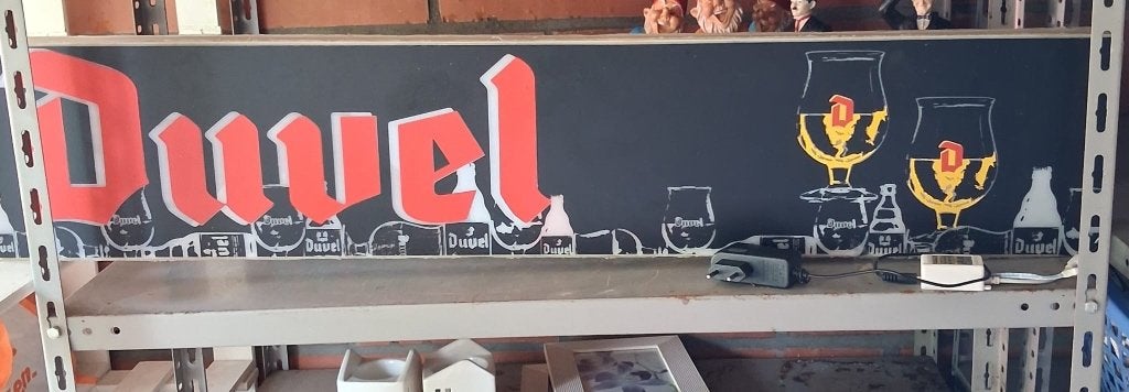 Duvel verlichting, Verzamelen, Biermerken, Ophalen, Zo goed als nieuw, Reclamebord, Plaat of Schild, Duvel