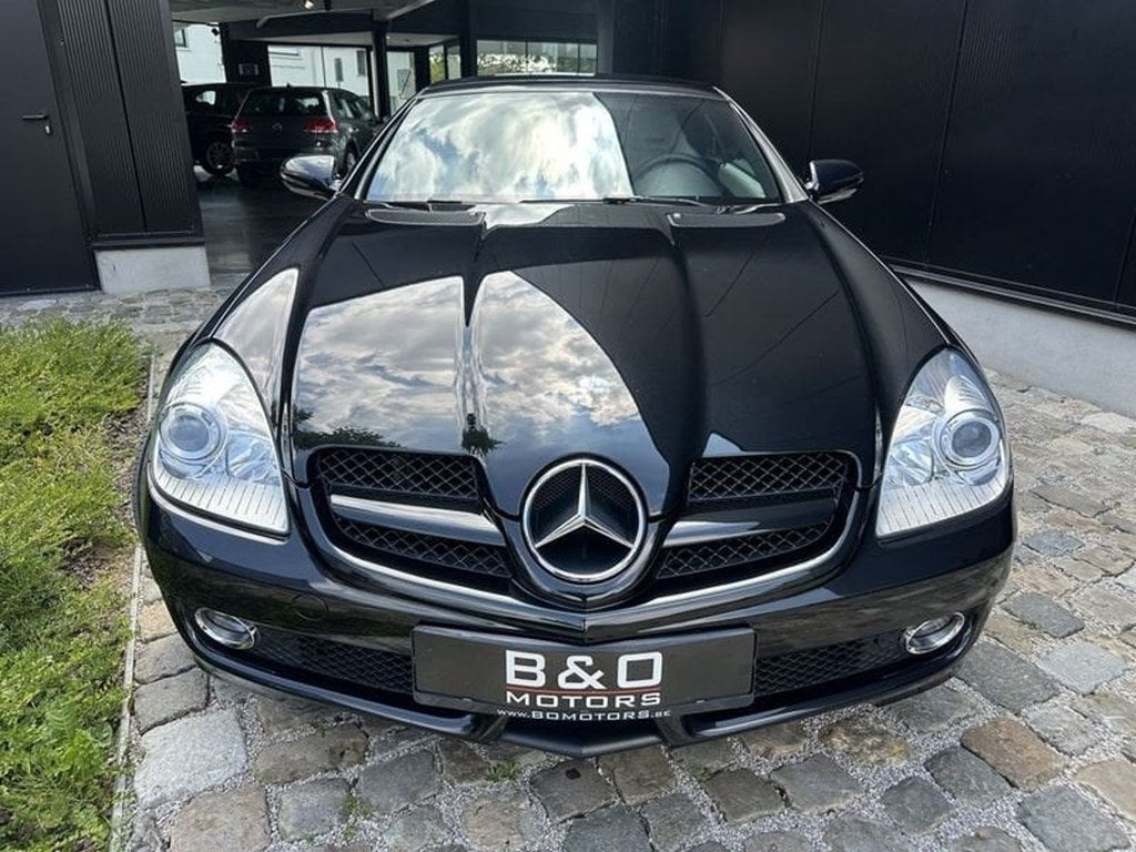 Mercedes-Benz SLK 200 Kompr. /licht grijs leder/Airco/Verw, Auto's, Zwart, Bedrijf, Handgeschakeld, Grijs