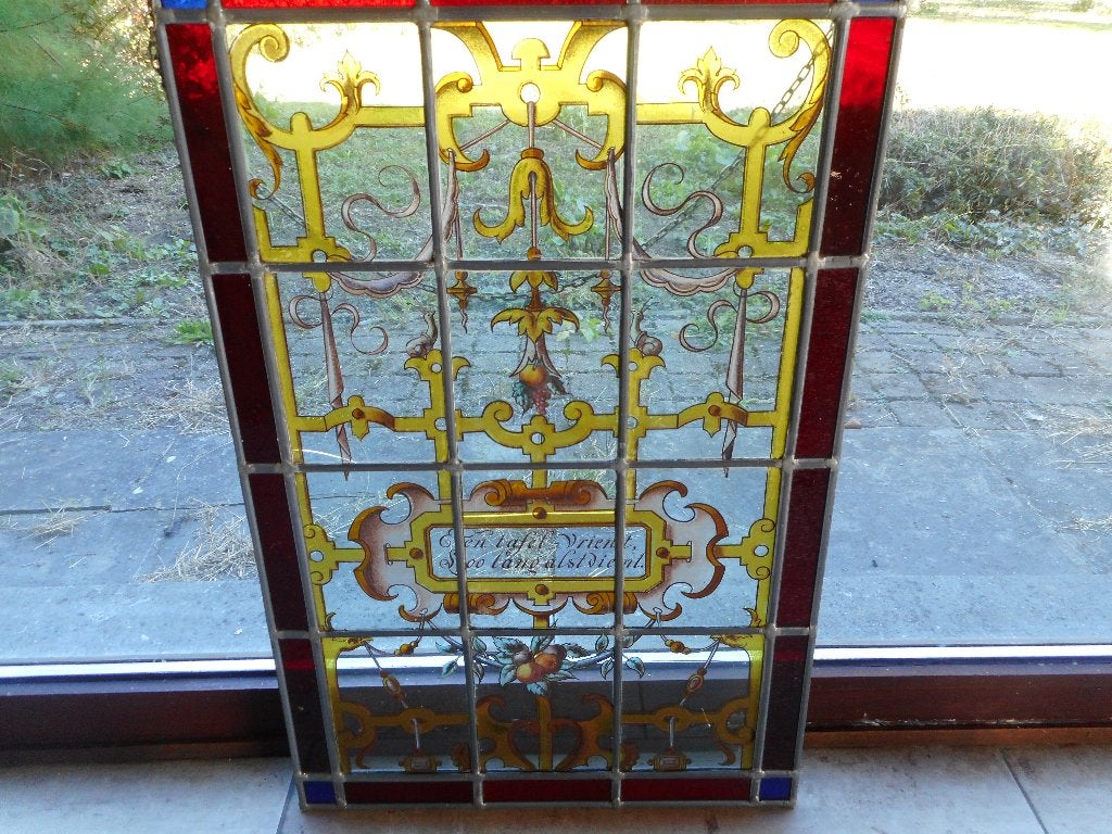 3 glasramen in lood met spreuken, Ophalen