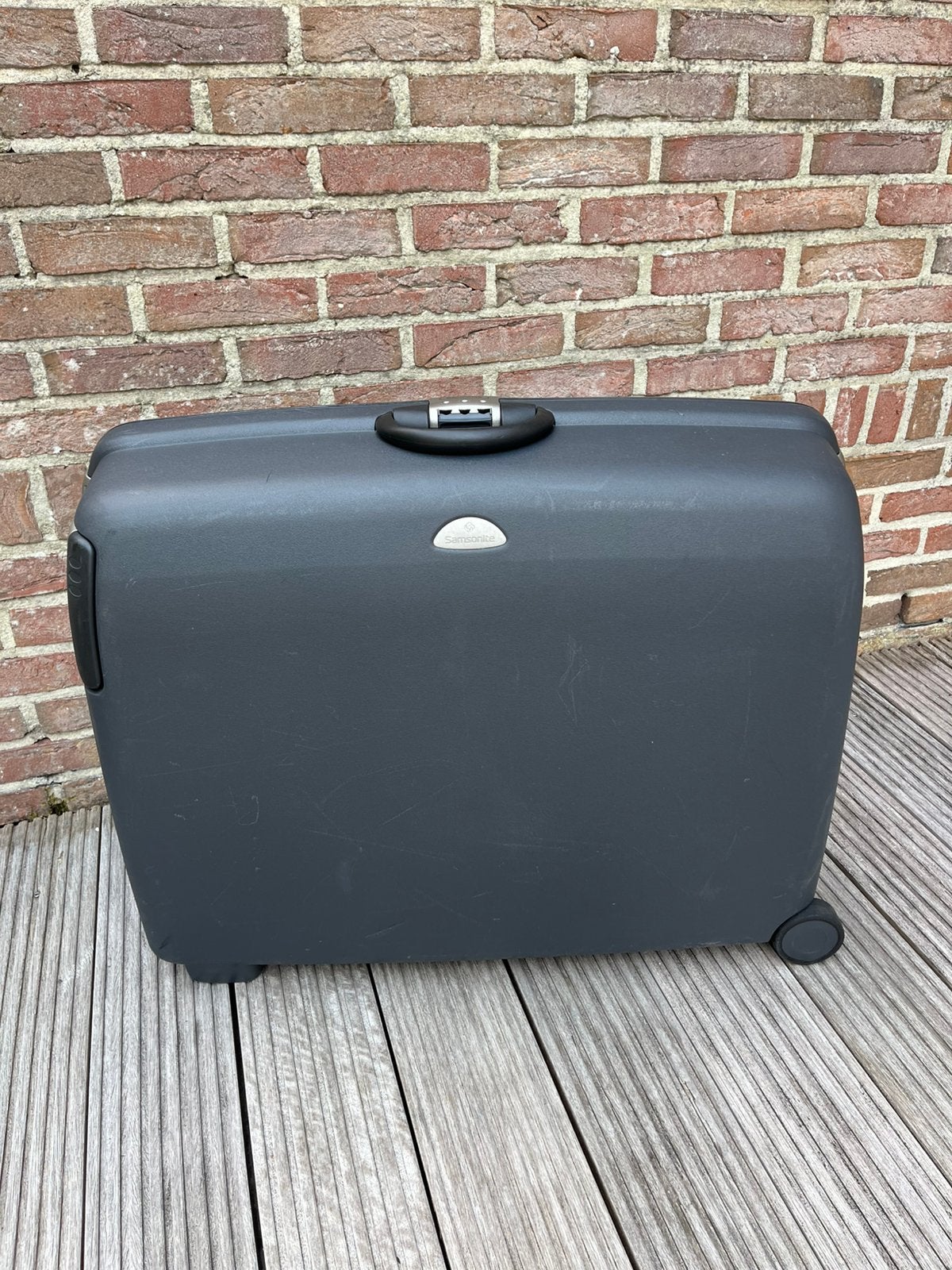 Grote reiskoffer grijs - Samsonite, Ophalen, Wieltjes, Gebruikt, Hard kunststof