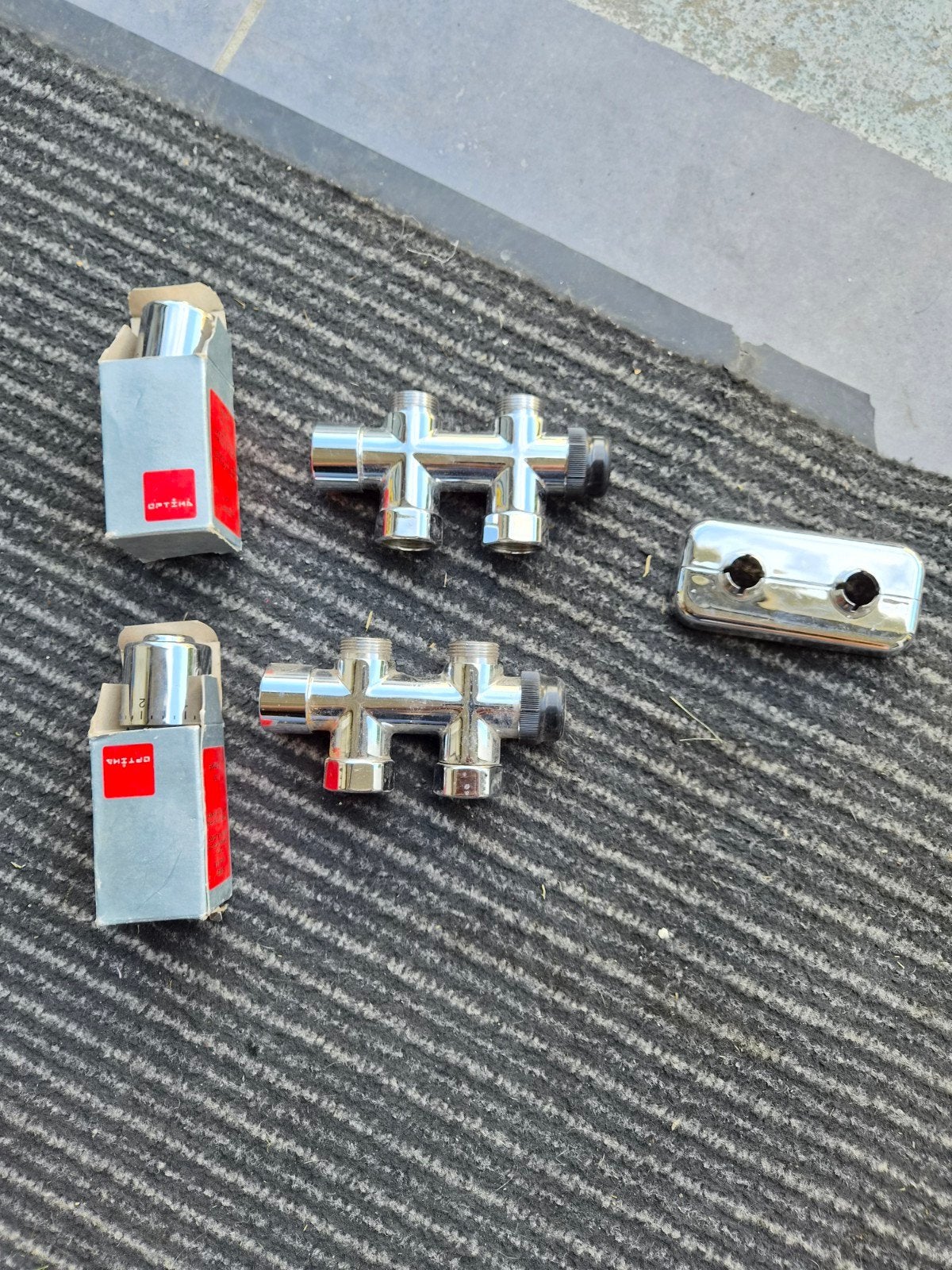 chauffage à double raccord inférieur en chrome avec thermost, Enlèvement, Chrome
