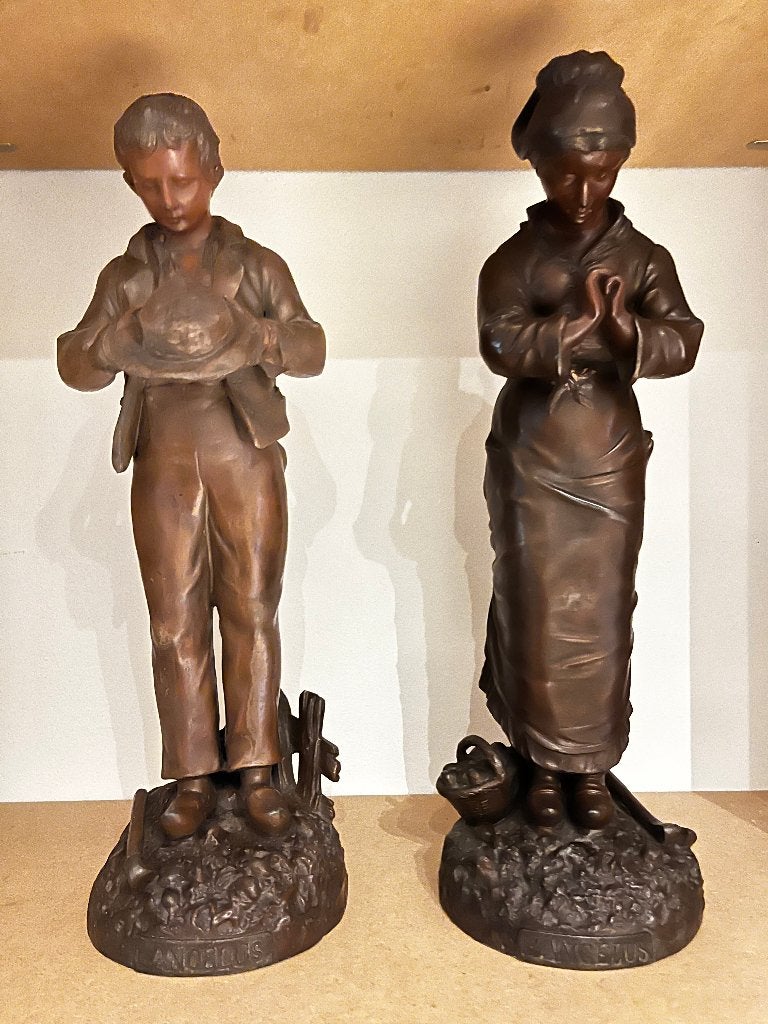 Beelden, Ophalen, Groep mensen, Brons, 20 - 50 cm