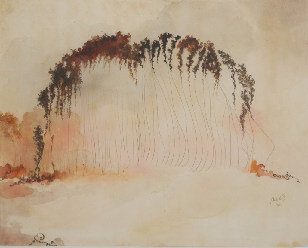 Eugene Milota (1921-2005): Magisch bos 1968 (70 x 59 cm), Antiquités & Art, Daté, Enlèvement ou Envoi, Aquarelle, Toile