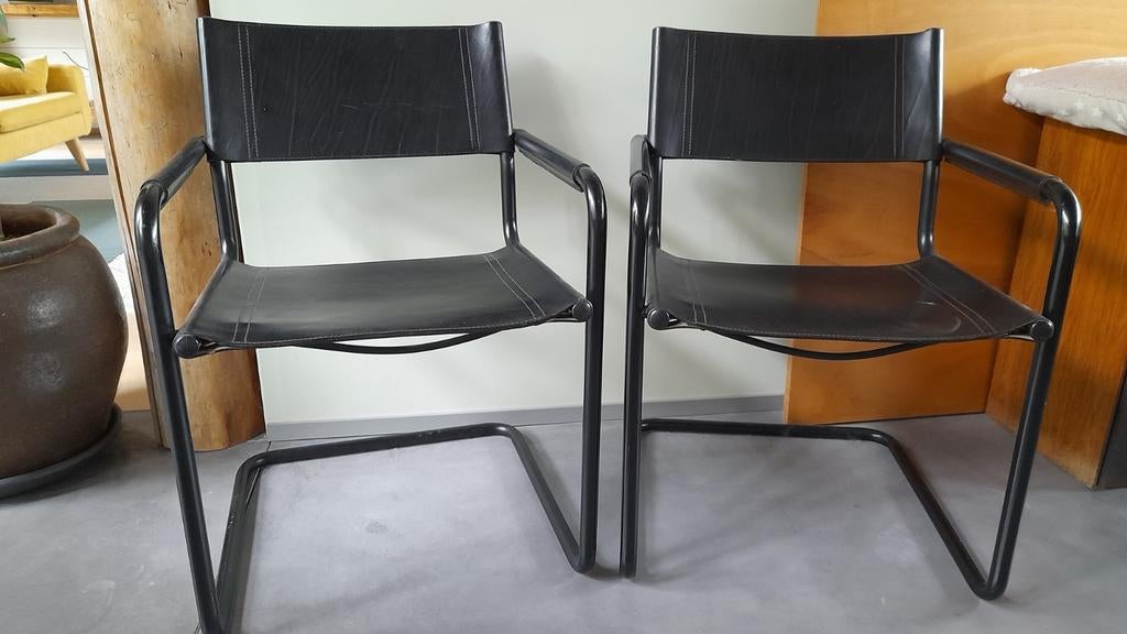 2 chaises/fauteuils LINEA VEAM noirs, Enlèvement, Utilisé, Noir, Chaise de bureau