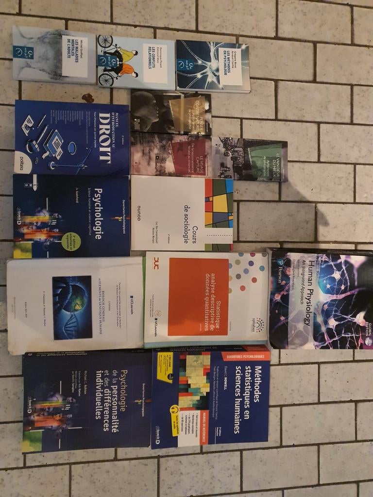 Pack complet livres psychologie 1ère année UCLouvain, Enlèvement ou Envoi, Comme neuf, École, Étude et Science