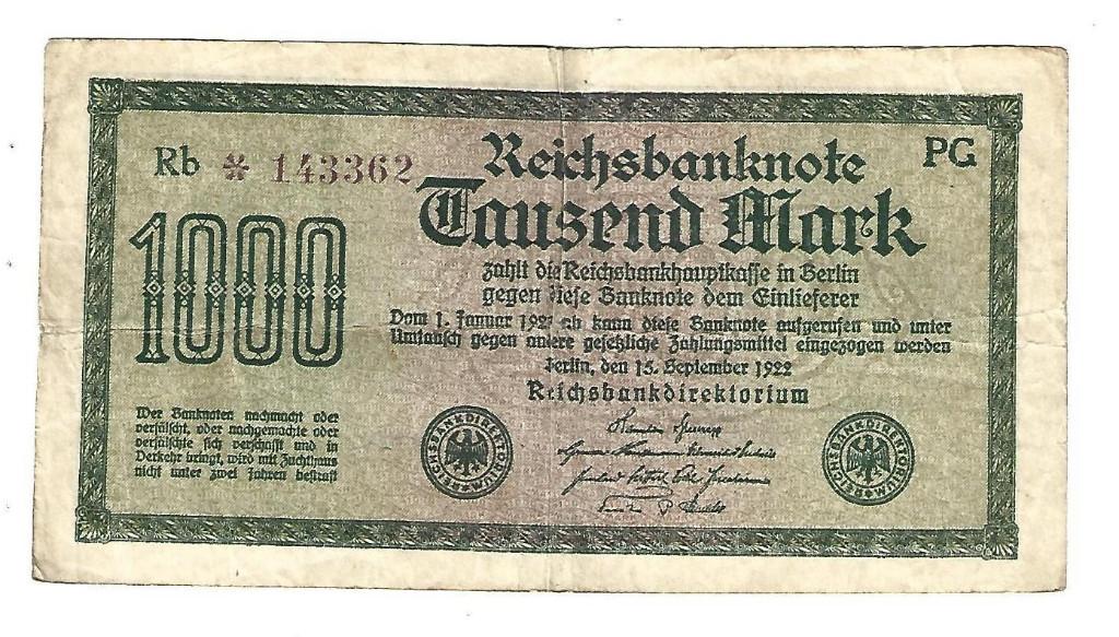 Berlin 1000 mark 15/9//1920 76d, Verzenden, Duitsland, Los biljet