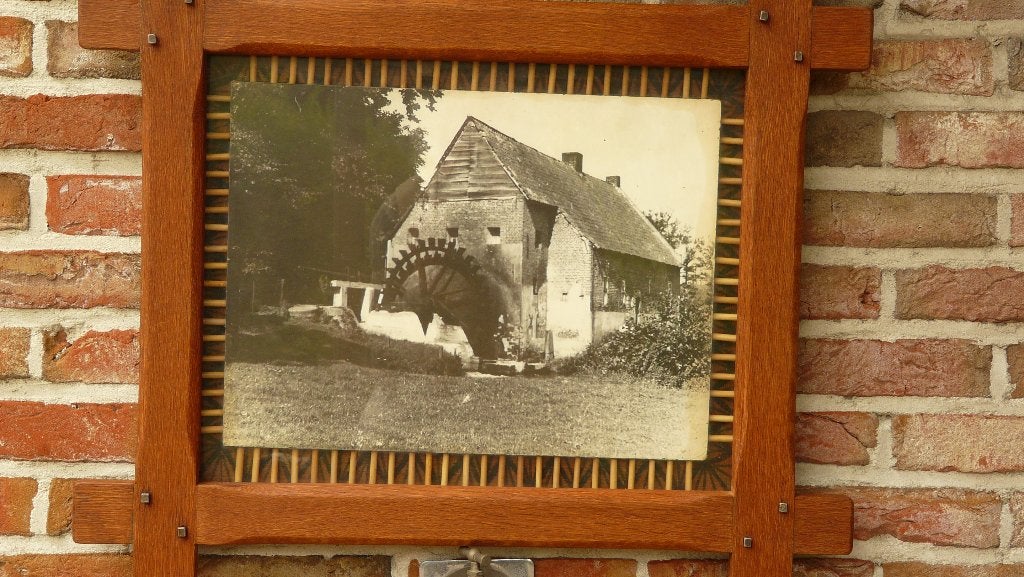 Waterradmolen - zwart-witfoto van mogelijk verdwenen molen, Ophalen of Verzenden, Gebruikt, Foto