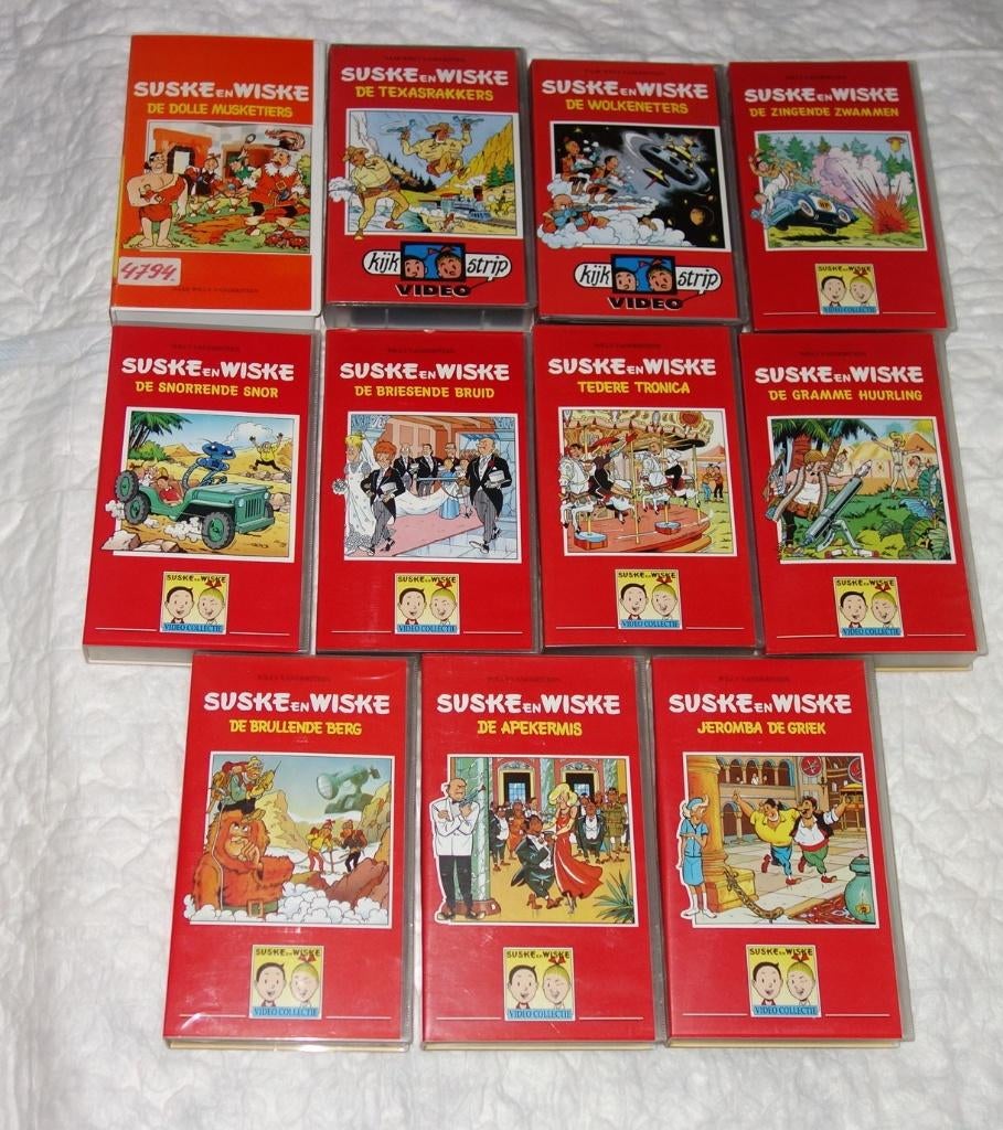Suske en wiske Video cassettes VHS (periode 1991-1994)., Enlèvement ou Envoi, Bob et Bobette, Comme neuf, Ustensile