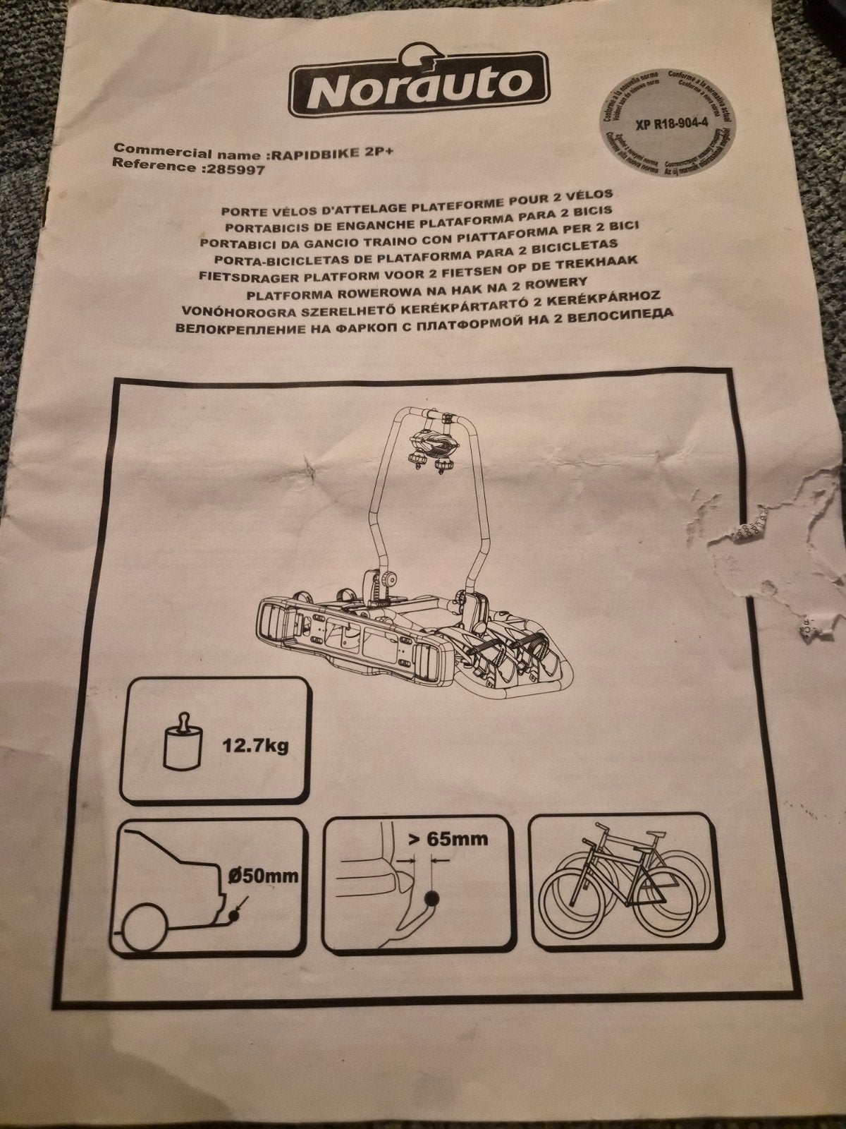 Porte vélos d'attelage 2 velos, Enlèvement