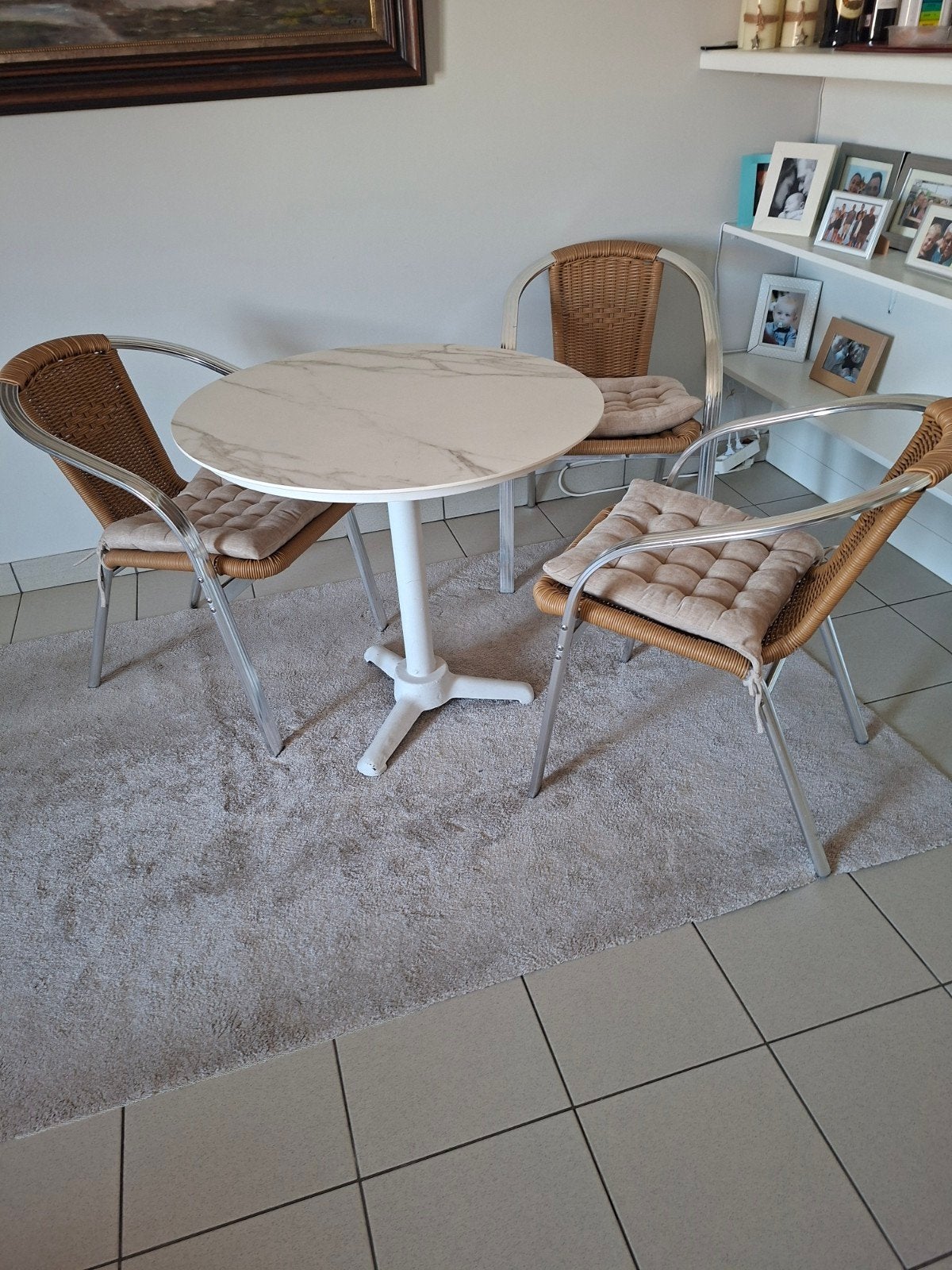 tafel rond 75 cm  6 stoelen, Tuin en Terras, Ophalen, Zo goed als nieuw