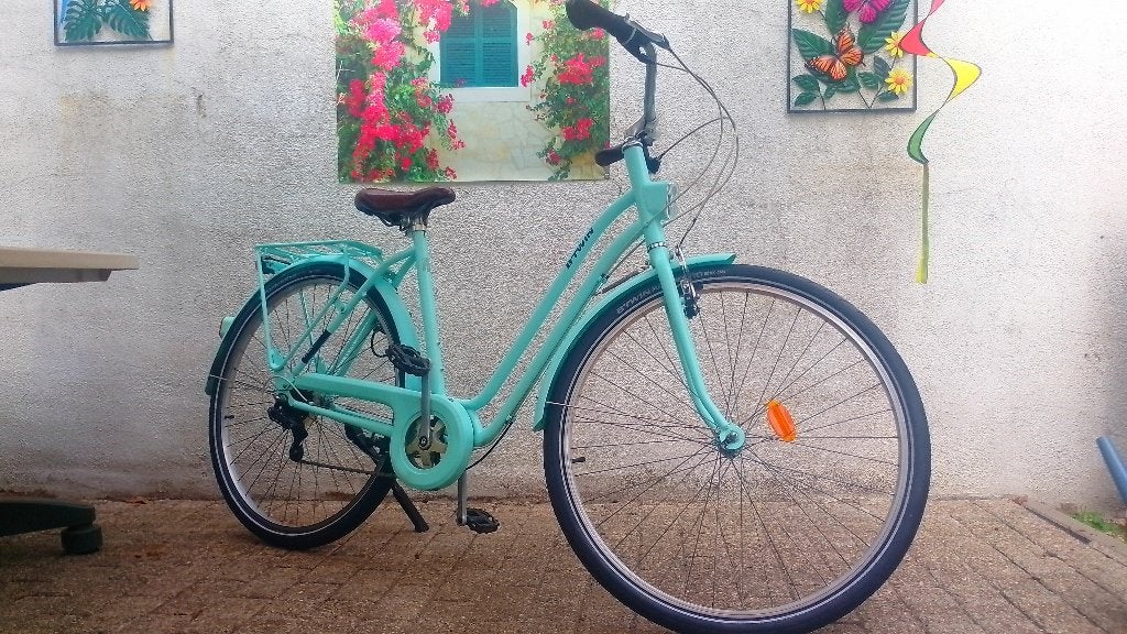 Decathlon Elops 520 L stadsfiets –nieuwe banden , remblokken, Velgrem, Versnellingen, Zo goed als nieuw, Ophalen